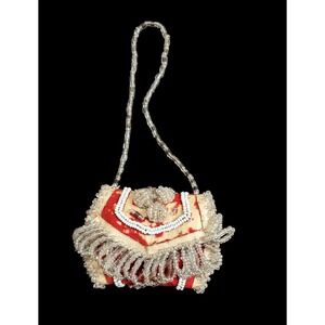 Vintage Iroquois Native American Beaded Souvenir Pouch pin cushion Purse asis